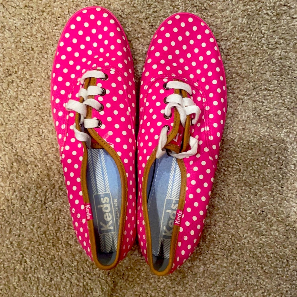 KEDS pink and white polka dot